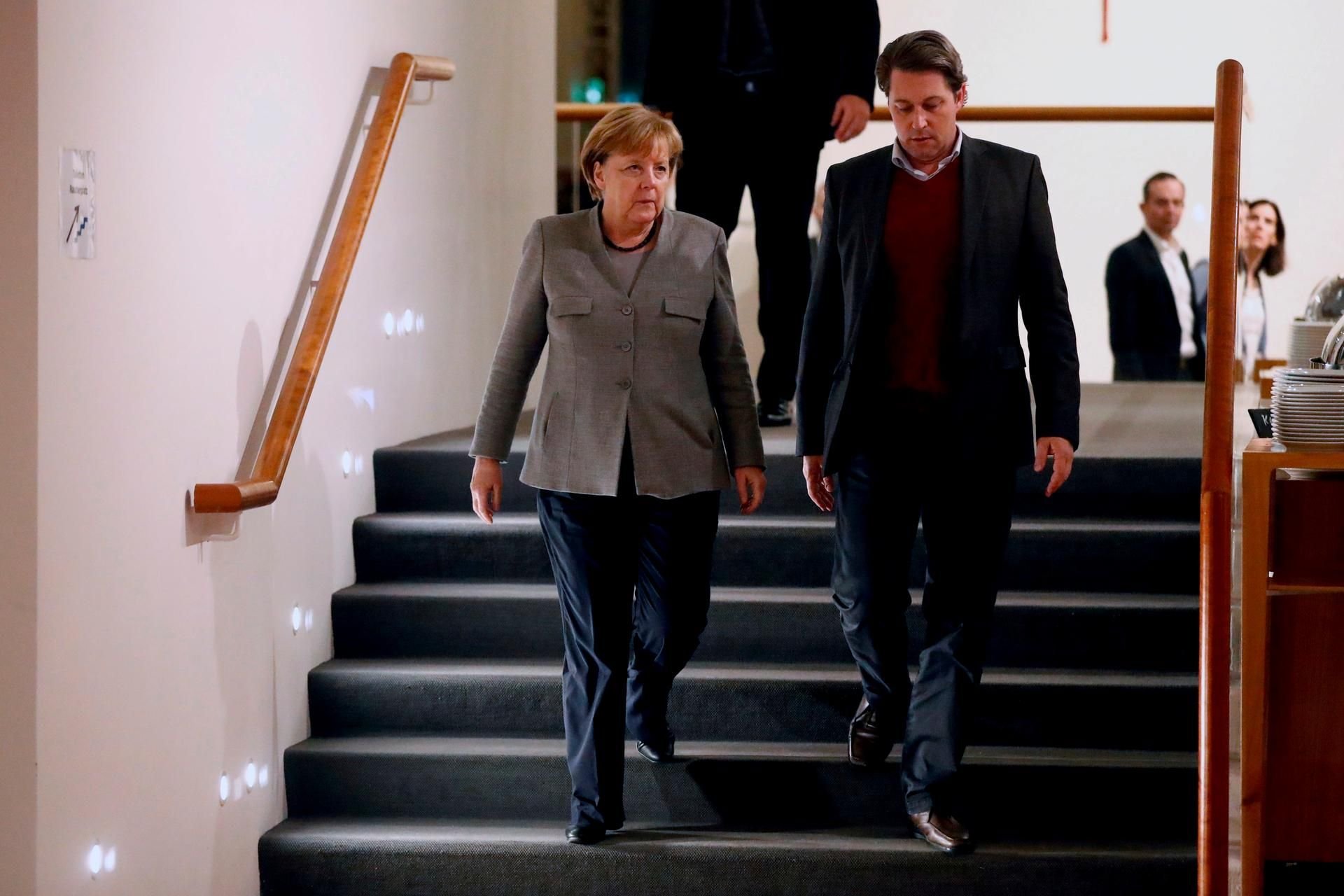 Kanzlerin Merkel mit CSU-Generalsekretär Scheuer.
