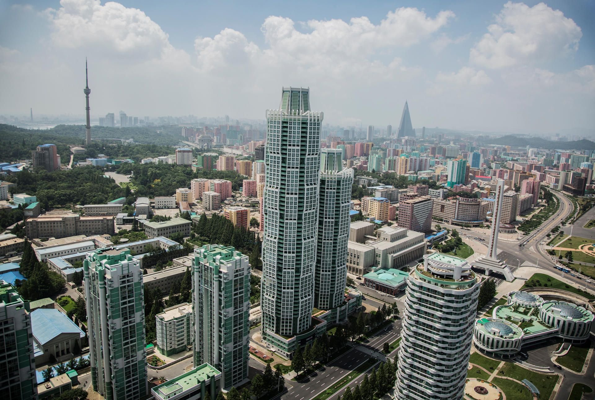 Die Skyline der Hauptstadt Pjöngjang