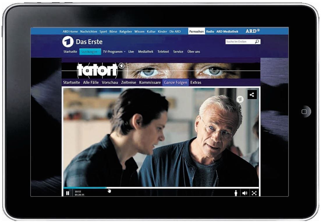 Sich Filme - zum Beispiel einige Tatort-Folgen - auf das iPad herunterzuladen, wird immer beliebter.