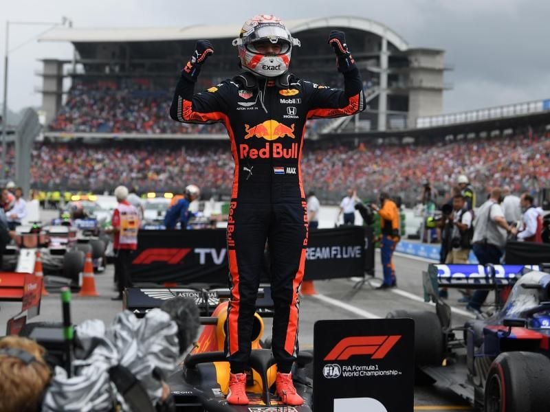 Max Verstappen gewann das Rennen auf dem Hockenheimring. Foto: Sebastian Gollnow