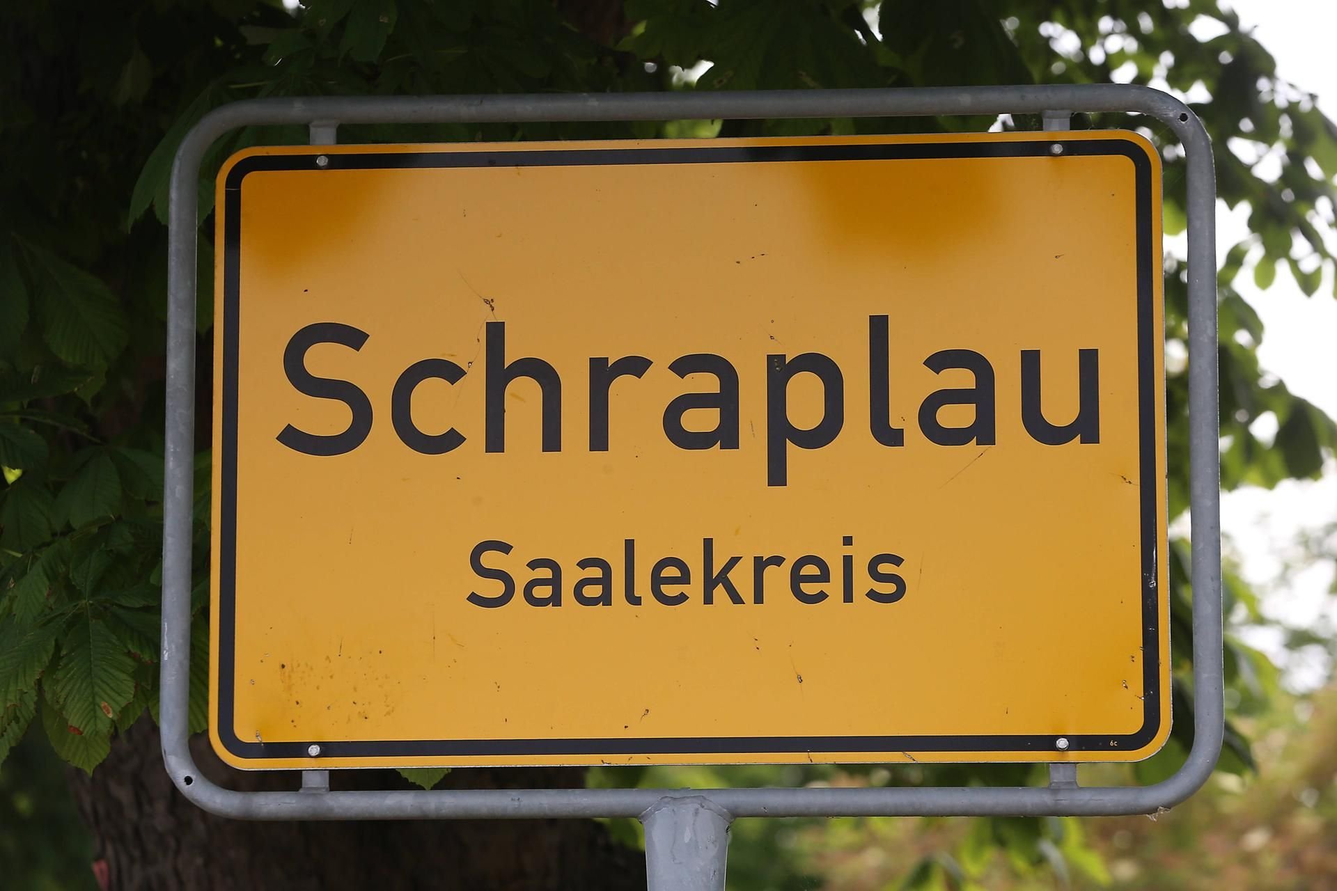 Das Ortseingangsschild von Schraplau