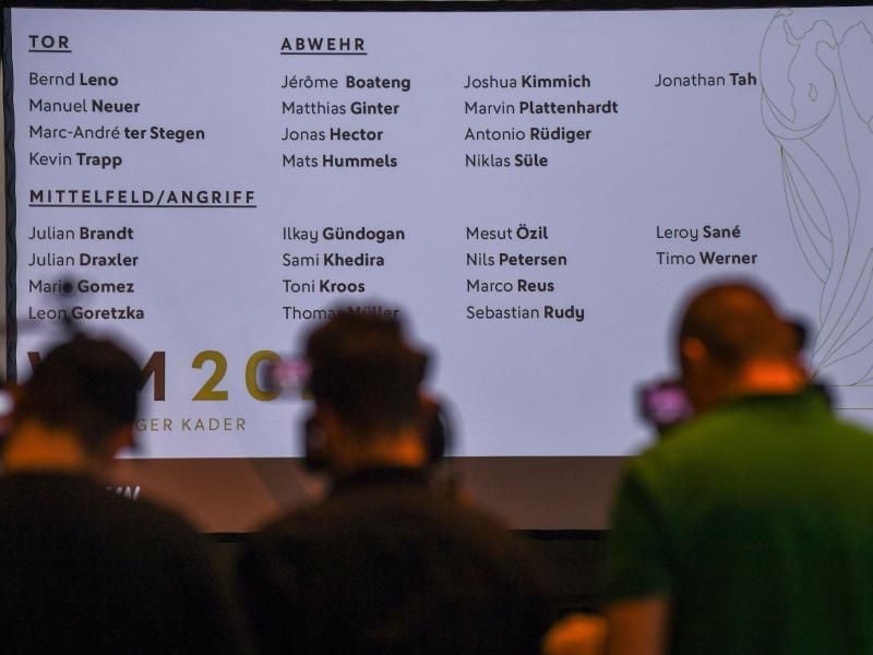 Der vorläufige WM-Kader der deutschen Fußball-Nationalmannschaft wurde in Dortmund bekanntgegeben. Foto: Ina Fassbender