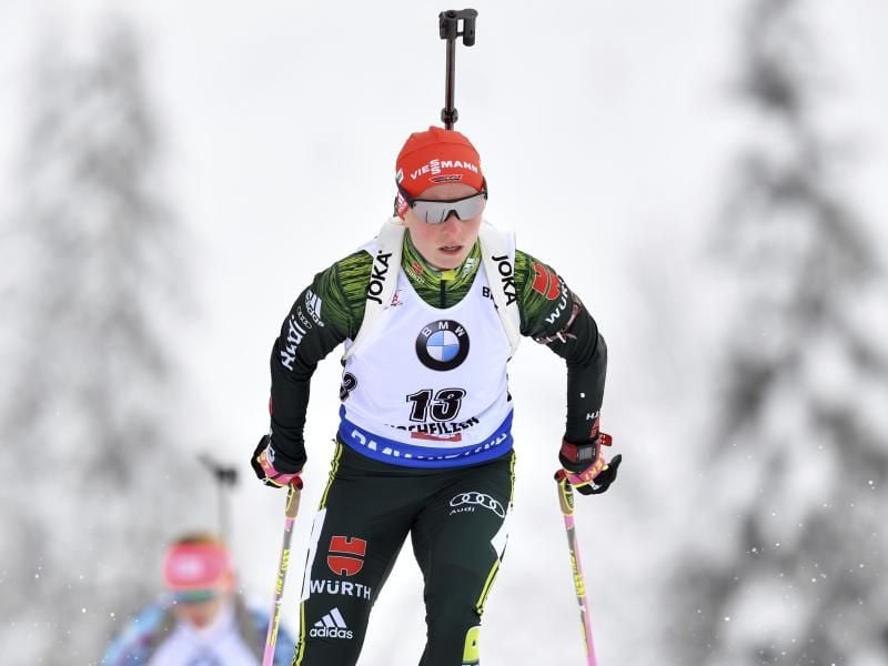 Erreichte in der Verfolgung die Top Ten in Hochfilzen: Franziska Hildebrand. Foto: Kerstin Joensson/AP
