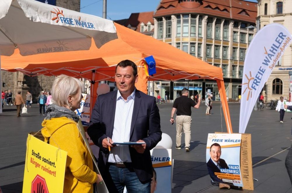 Auch OB-Kandidat Falko Kadzimirsz machte mit.