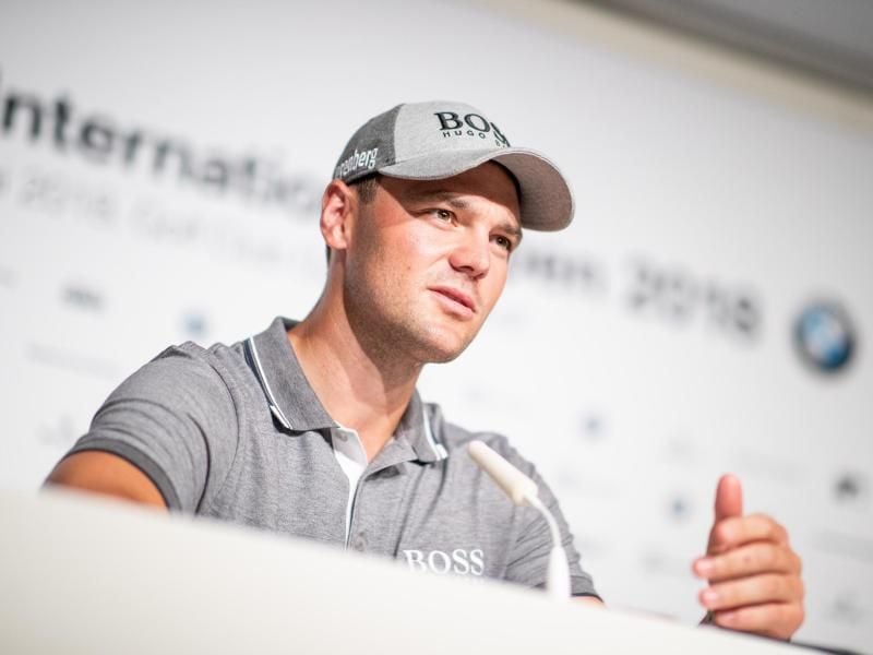 Martin Kaymer bei der Pressekonferenz im Pulheim. Foto: Marcel Kusch
