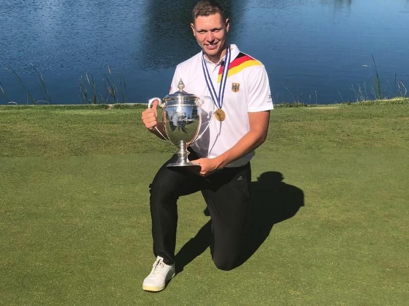 Hat das Ticket für die British Open mit dem Sieg bei der Amateur-EM gelöst: Matthias Schmid. Foto: obs/Deutscher Golf Verband (DGV)/EGA