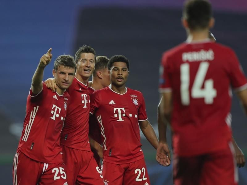Der FC Bayern München hat sich im Halbfinale mit 3:0 gegen Olympique Lyon durchgesetzt. Foto: Miguel A. Lopes/pool EPA via AP/dpa