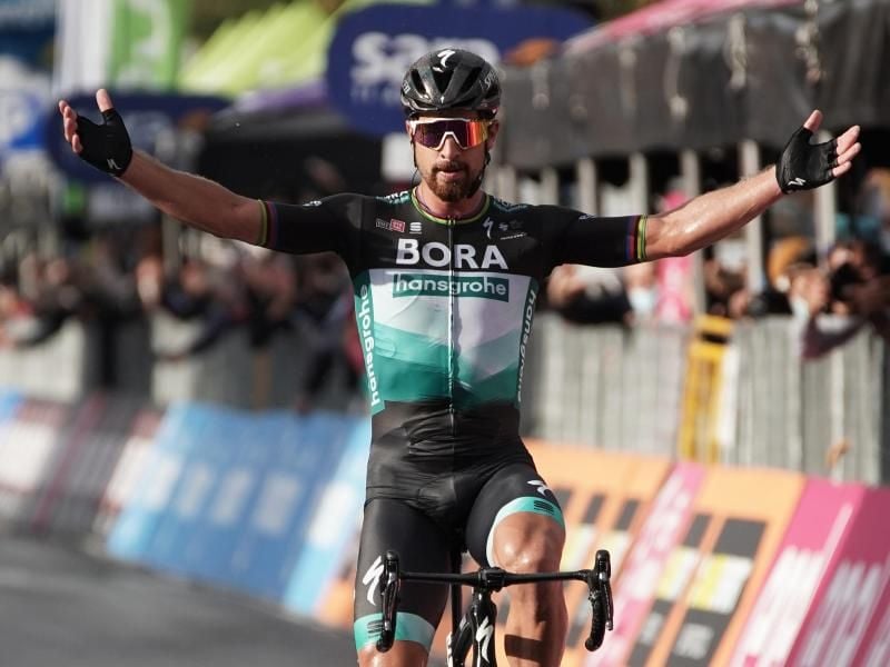 Peter Sagan feierte nach über einem Jahr wieder einen Etappenerfolg. Foto: Gian Mattia D'alberto/LaPresse via ZUMA Press/dpa