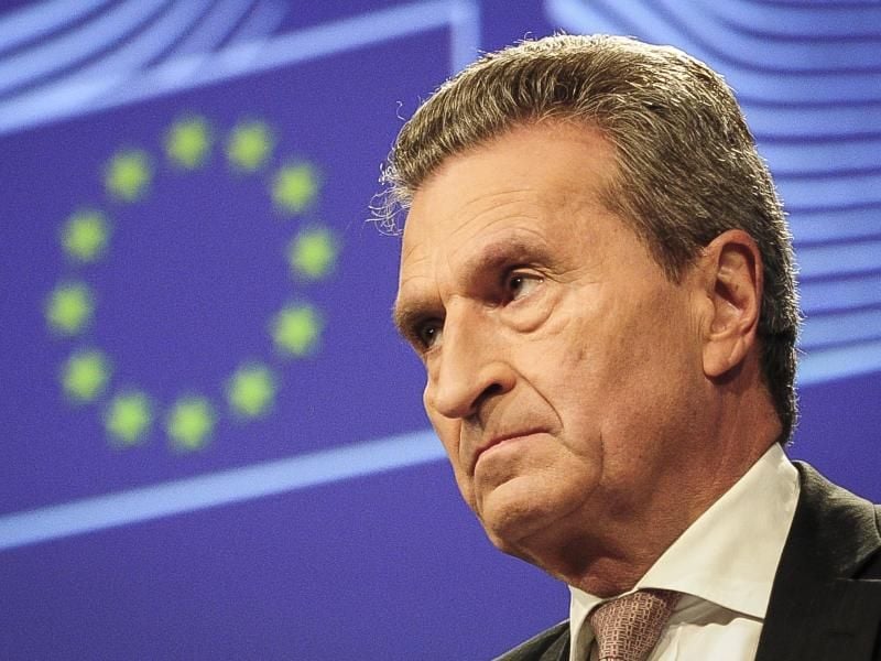EU-Kommissar Günther Oettinger Anfang des Jahres in Brüssel. Foto: Wiktor Dabkowski/ZUMA Wire