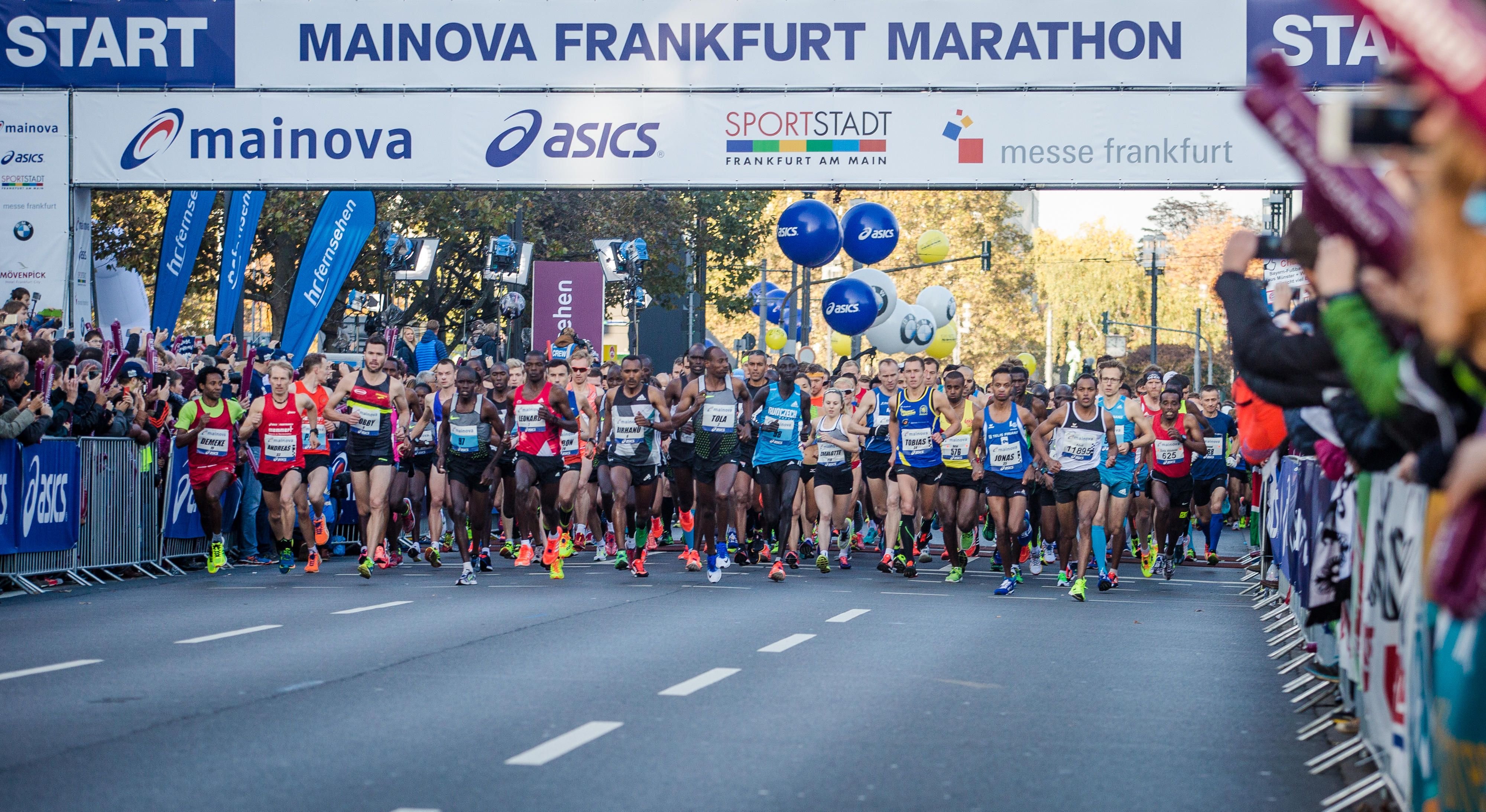 Der Start beim Frankfurt Marathon