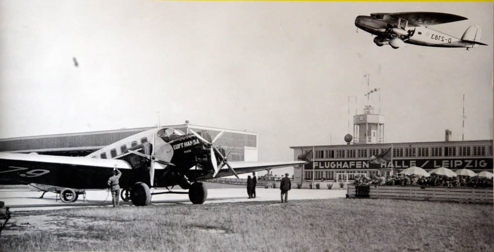 Die Lufthansa ist ab 1929 auf dem Flughafen Halle/Leipzig präsent.