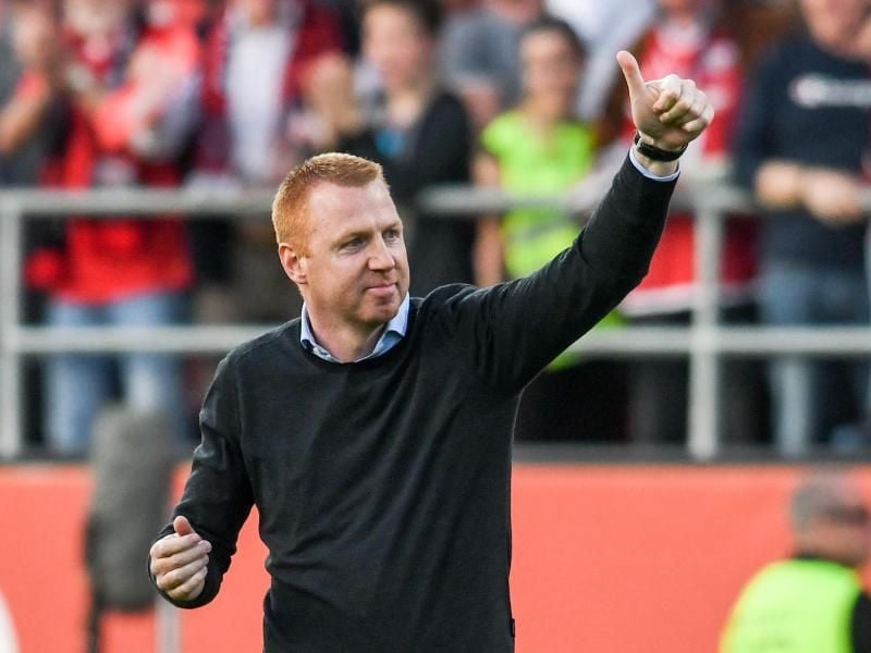 Ingolstadts Trainer Maik Walpurgis ist stolz auf sein Team. Foto: Armin Weigel