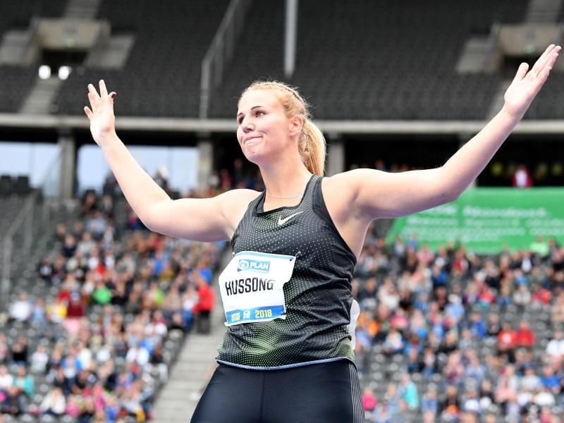 Wurde mit einem Wurf über 61,51 Meter Zweite beim ISTAF: Speerwerferin Christin Hussong. Foto: Soeren Stache