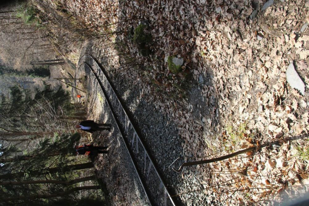 Der Mindestabstand des Weges von der Bahnanlage auf freien Strecken beträgt drei Meter.