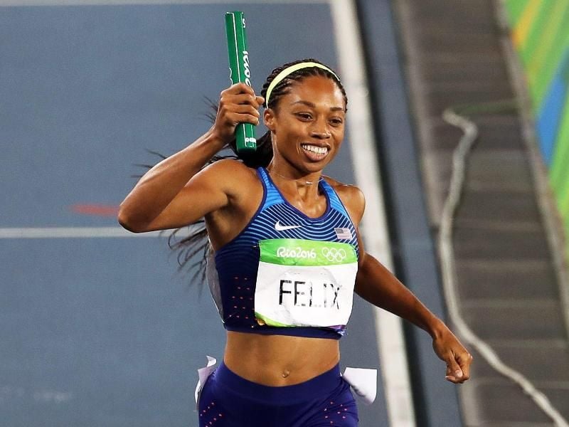 Allyson Felix holte mit der 4 x 400-Meter-Staffel ihre neunte Olympia-Medaille. Foto: Antonio Lacerda