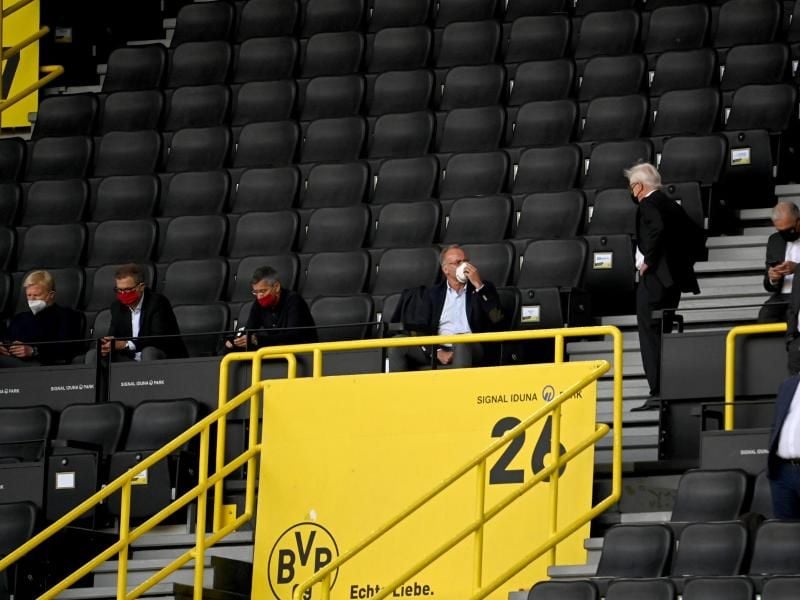 Auch Borussia Dortmund muss in der Corona-Krise weiter auf den Großteil der Zuschauer verzichten. Foto: Federico Gambarini/dpa-Pool/dpa
