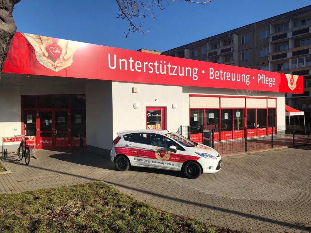 Eisleben: Die 2016 geschlossene Sparkassen-Filiale wird jetzt als Tagespflege von der Arbeiterwohlfahrt (Awo) genutzt.
