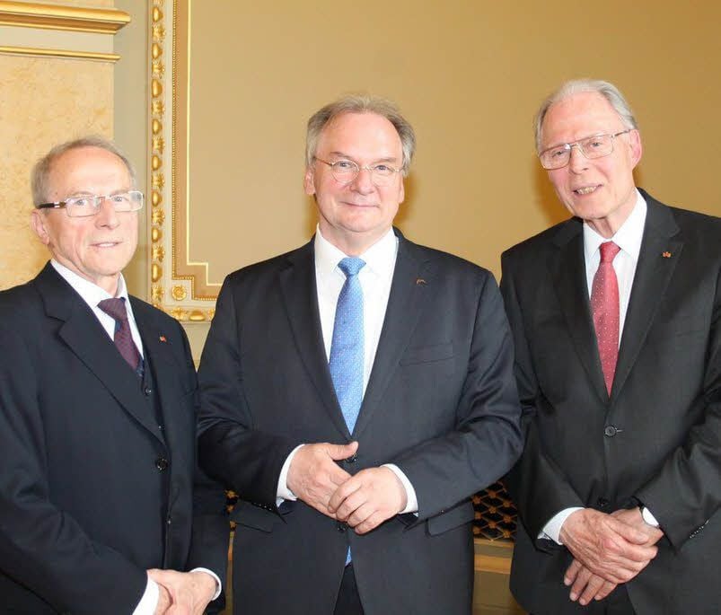 Benno Parthier, Reiner Haseloff und Volker ter Meulen (v.l.n.r.)