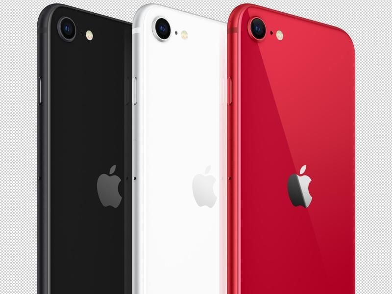 Das neue Einsteigermodell iPhone SE von Apple in drei verschiedenen Farben. Apple hat inmitten der Coronakrise ein neues Smartphone vorgestellt. Foto: ---/Apple/dpa