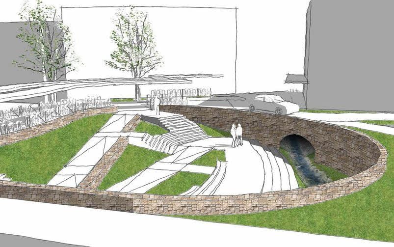 Der Entwurf für eine Grünfläche mit Sitzgelegenheiten am neuen Klimaparkplatz wurde vom Stadtrat abgelehnt.