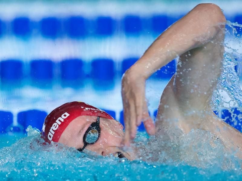 Florian Wellbrock wird über 800 Meter Freistil Dritter. Foto: Joel Marklund/Bildbyran via ZUMA Press