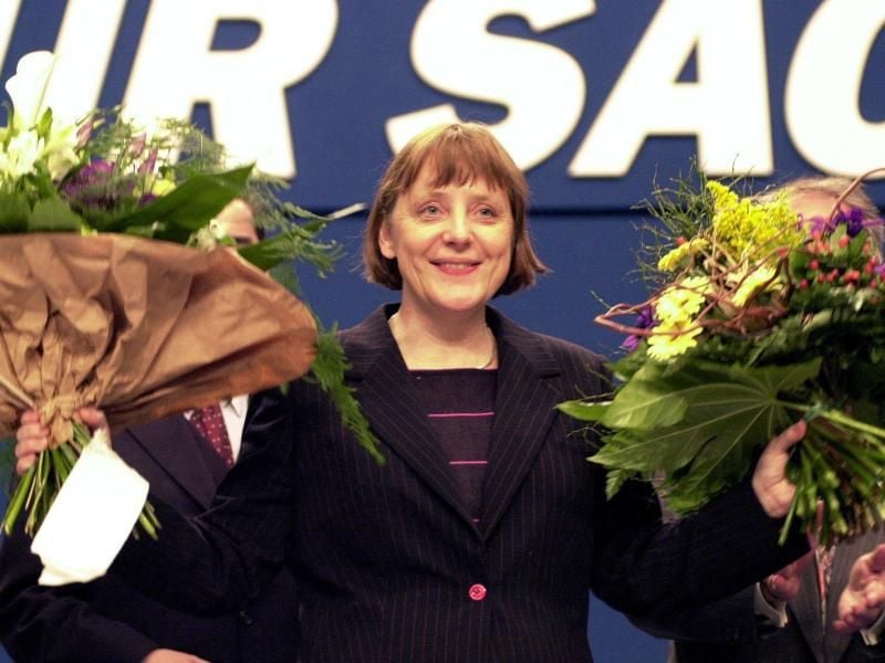Im Jahr 2000 wurde Merkel erstmals an die Spitze der CDU gewählt - ebenfalls in Essen. Foto: Michael Jung