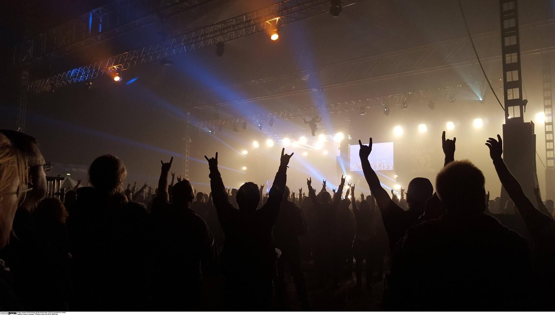 Das Publikum auf einem Rock-Konzert.
