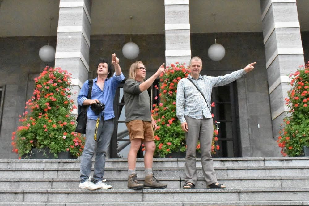 Fotograf Christian Lohse, Maler Rüdiger Giebler und Pop-Art-Künstler Moritz Götze (v. l.) gehen auf Wanderschaft.
