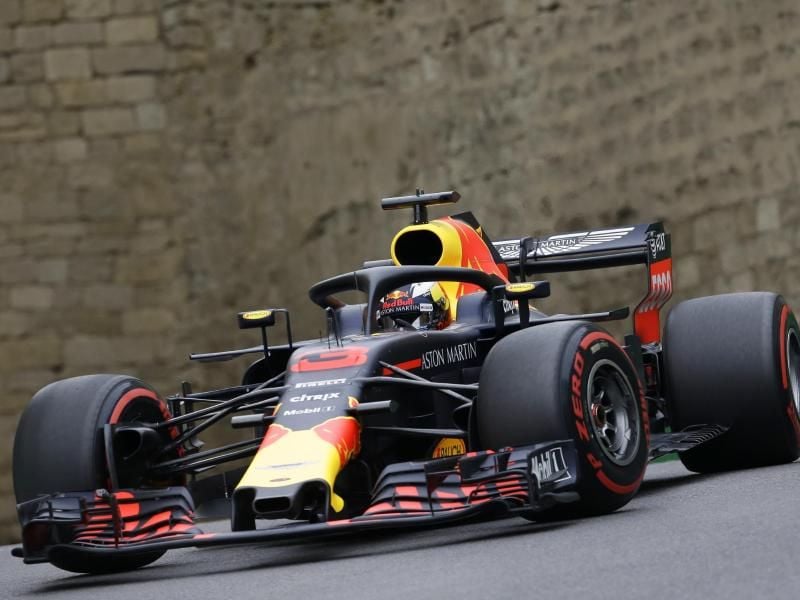 Daniel Ricciardo vom Team Aston Martin Red Bull Racing kam am besten mit dem Kurs in Baku zurecht. Foto: Luca Bruno/AP