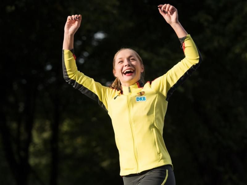 Sprinterin Gina Lückenkemper hat in Leverkusen ihre persönliche Jahresbestzeit über 100 Meter eingestellt. Foto: Annegret Hilse