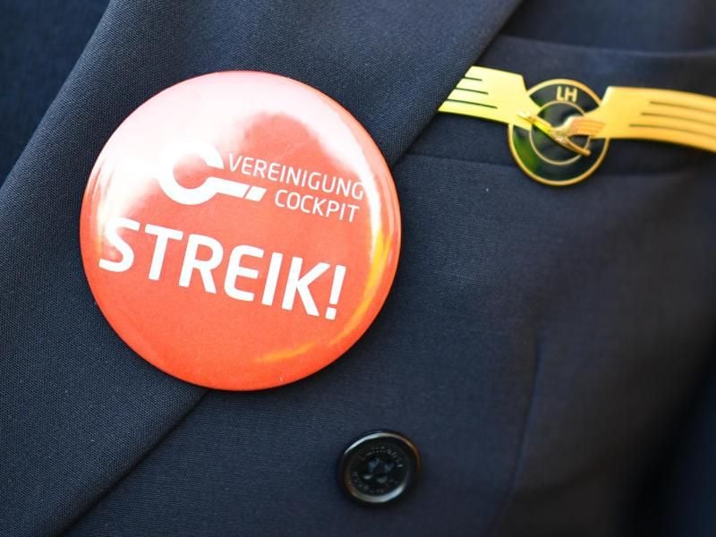 2016 streikten die Piloten der Lufthansa. Photo: Uwe Anspach Foto: Uwe Anspach
