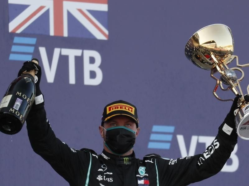 Siegte in Sotschi: Der Finne Valtteri Bottas. Foto: Yuri Kochetkov/Pool EPA/AP/dpa