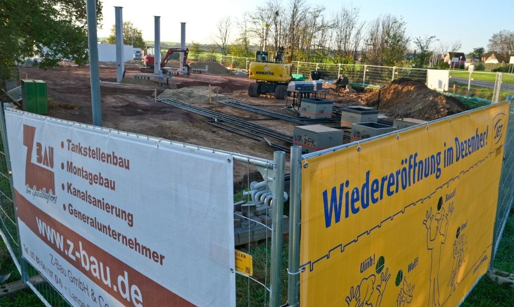 In Holleben wird eine neue Tankstelle gebaut.
