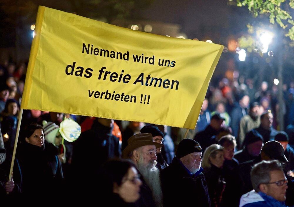 Demonstration in Schwerin, der Landeshauptstadt von Mecklenburg-Vorpommern, am 10. November.