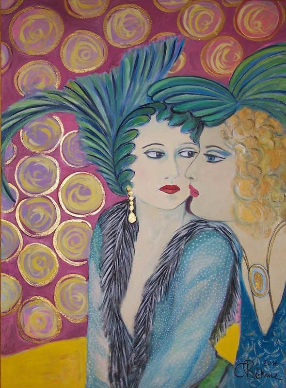 Mehr an Musenkuss geht kaum. Das Gemälde der Künstlerin Cornelia Böhme ist im Kunstsalon Hänsel zu sehen. Böhmes Galerie in Gutenberg, die ursprünglich öffnen sollte, bleibt aber nun am Wochenende geschlossen.
