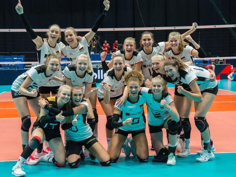 Haben bei der EM auch das letzte Vorrundenspiel gewonnen: Die deutschen Volleyball-Frauen. Foto: -/CEV