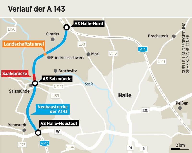 Verlauf der A143