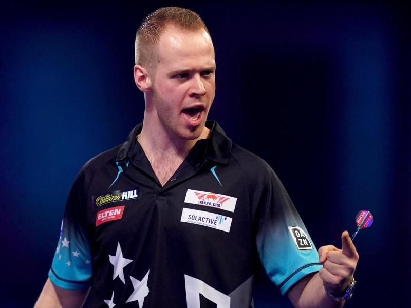 Max Hopp jubelt nachdem er ein Set gewonnen hat. Foto: John Walton/PA Wire/dpa