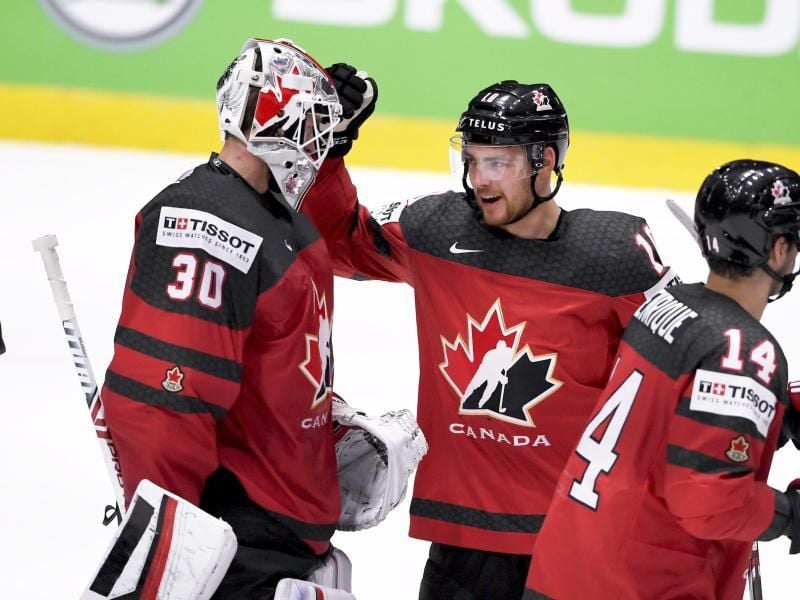 Das Team Kanada will zum 27. Mal Eishockey-Weltmeister werden. Foto: Martti Kainulainen/Lehtikuva