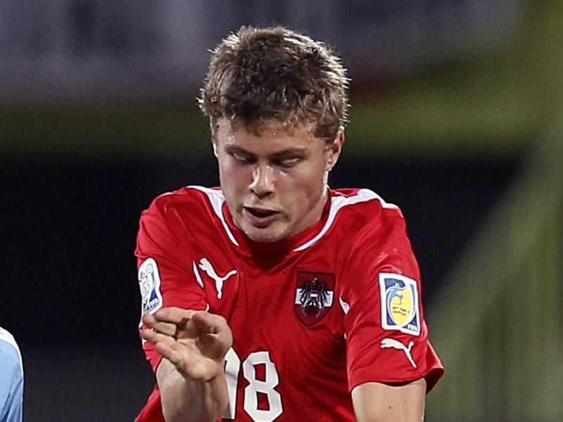 Dominik Baumgartner in Aktion für Österreichs U21-Nationalteam. Foto: Ali Haider/EPA