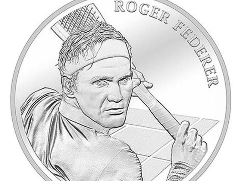 Die Silbermünzen mit Roger Federer sind äußerst begehrt. Foto: Benjamin Zurbriggen/Swissmint/dpa