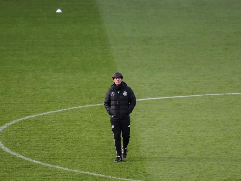 Bundestrainer Joachim Löw testet seine WM-Kandidaten in Berlin gegen Brasilien. Foto: Christian Charisius