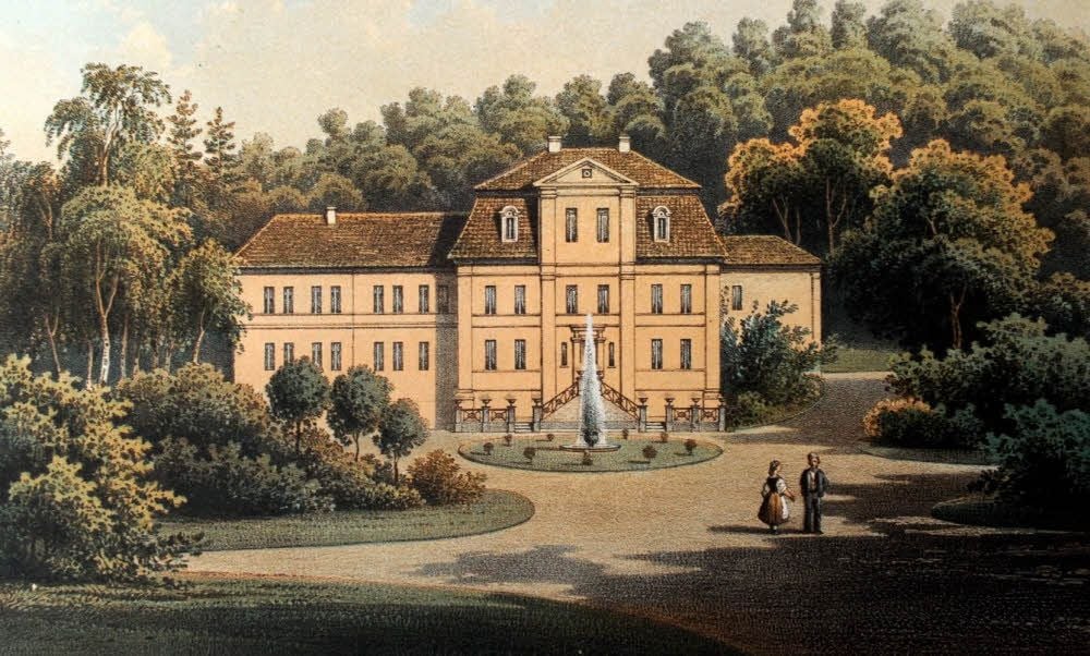 Eine historische Aufnahme vom Schloss in Harkerode.