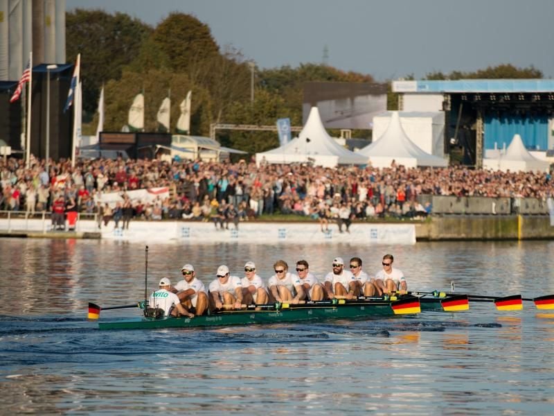 Der deutsche Achter gewann auch auf dem Nord-Ostsee-Kanal. Foto: Daniel Reinhardt