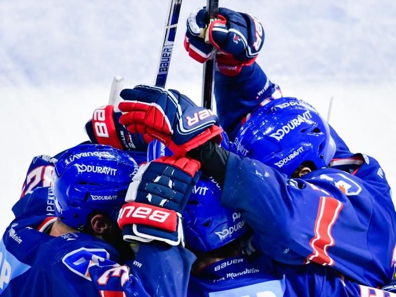 Die Adler Mannheim gewannen auch ihr viertes Vorrundenspiel und stehen somit im Champions League-Achtelfinale. Foto: Uwe Anspach