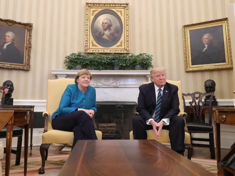 Bundeskanzlerin Merkel am Freitag zusammen mit US-Präsident Donald Trump im Weißen Haus