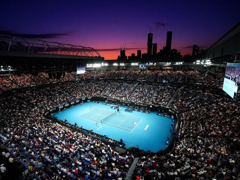 Der Center Court der Australian Open in Melbourne. Foto: Dave Hunt/AAP/dpa