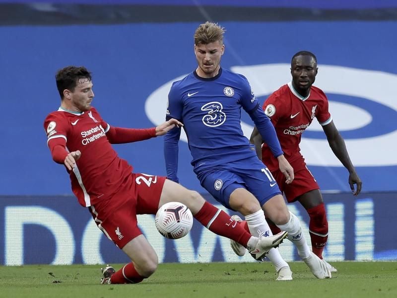 Chelseas Stürmer Timo Werner (M) blieb gegen den FC Liverpool ohne Torerfolg. Foto: Matt Dunham/PA Wire/dpa