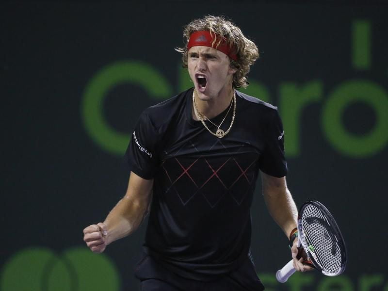 Braucht beim ATP-Turnier in Miami nur noch einen Sieg bis ins Finale: Alexander Zverev. Foto: Wilfredo Lee