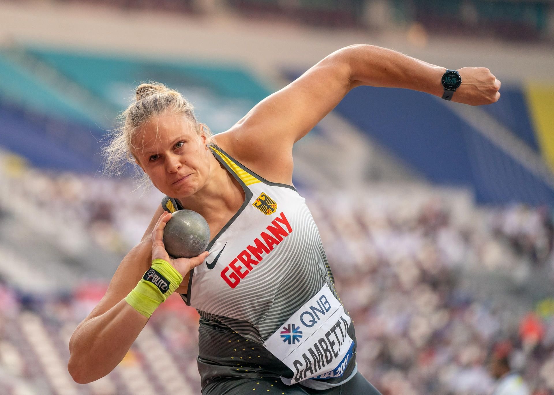 Halles Kugelstoßerin Sara Gambetta hat das Finale der WM in Doha denkbar knapp verpasst.